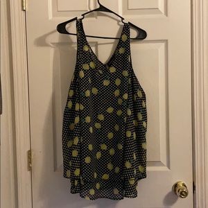 Lane Bryant Polka Dot Lemon Top Size 28